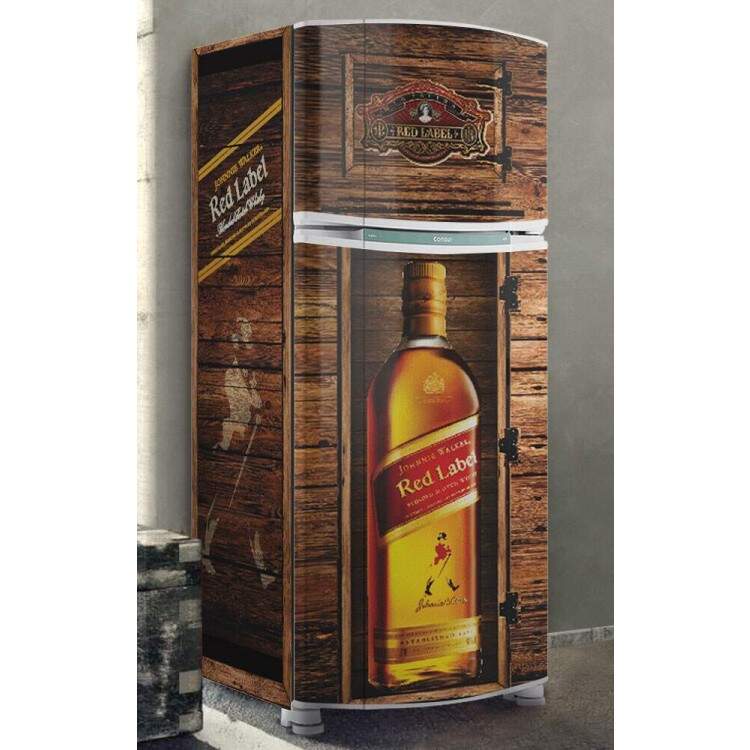 Envelopamento de Geladeira de Whisky Estilo Amadeirado