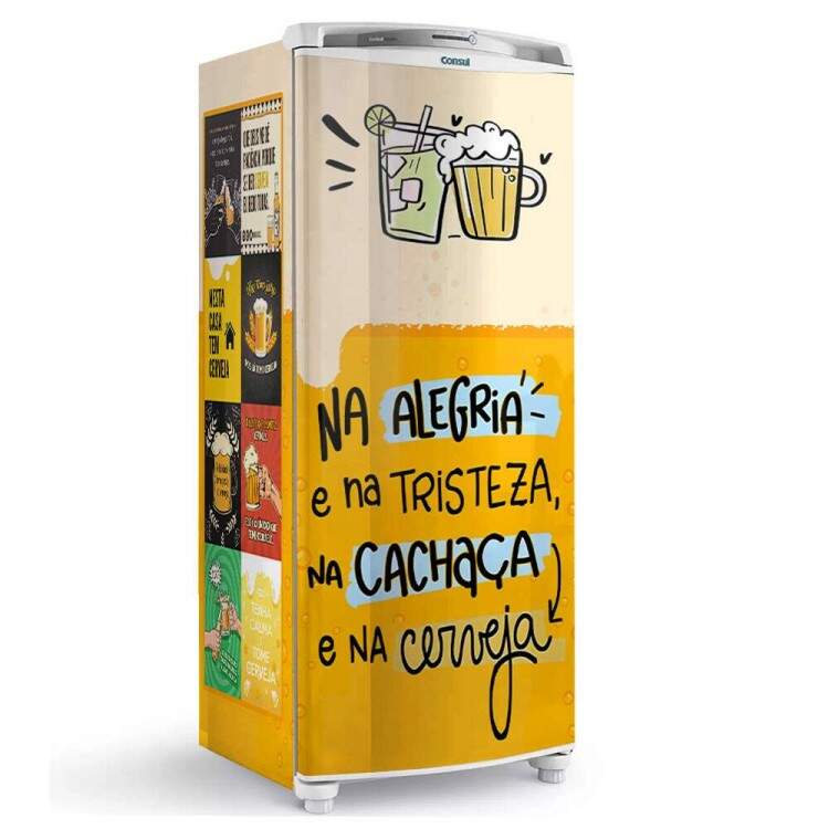 Envelopamento de Geladeira Na Alegria e Na Cachaa