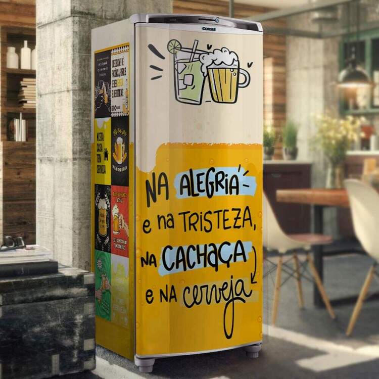 Envelopamento de Geladeira Na Alegria e Na Cachaa