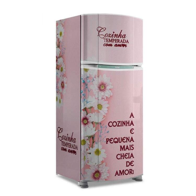 Envelopamento de Geladeira Cozinha Pequena Mas Cheia de Amor
