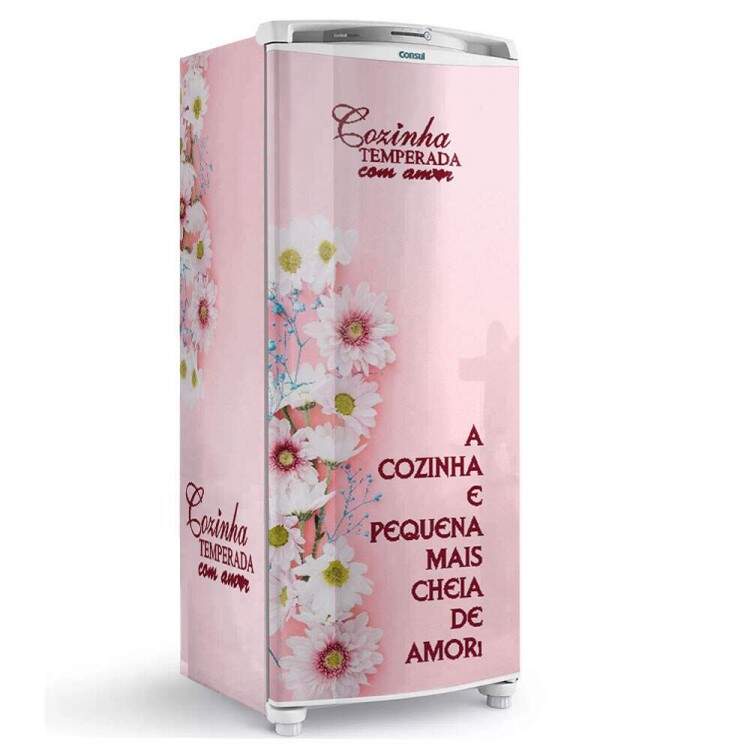 Envelopamento de Geladeira Cozinha Pequena Mas Cheia de Amor