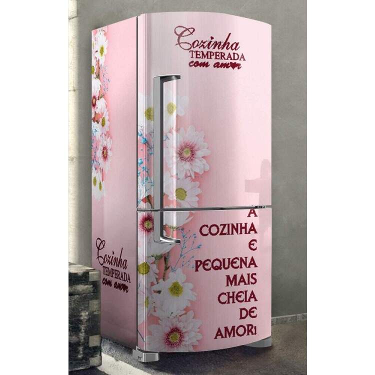 Envelopamento de Geladeira Cozinha Pequena Mas Cheia de Amor