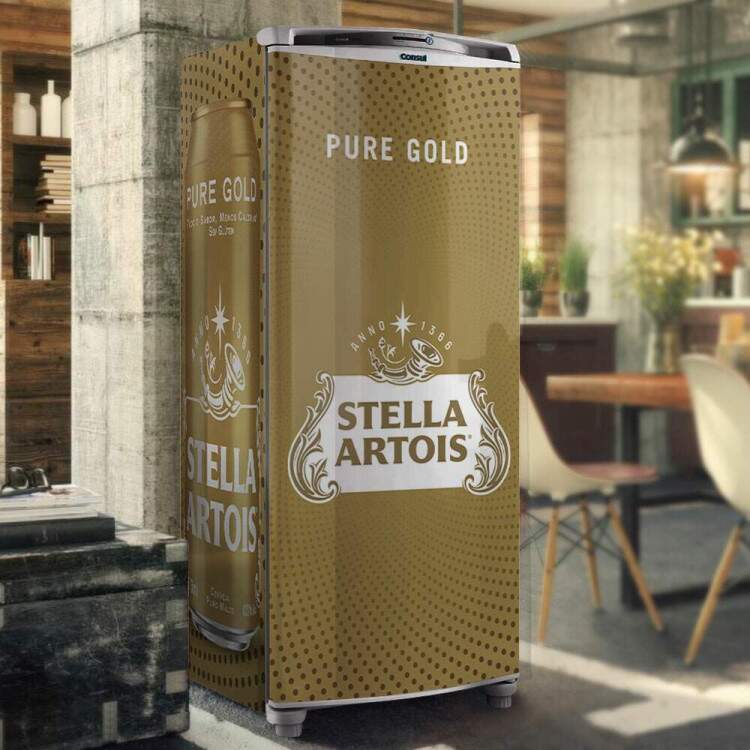 Envelopamento de Geladeira Stella Pure Gold