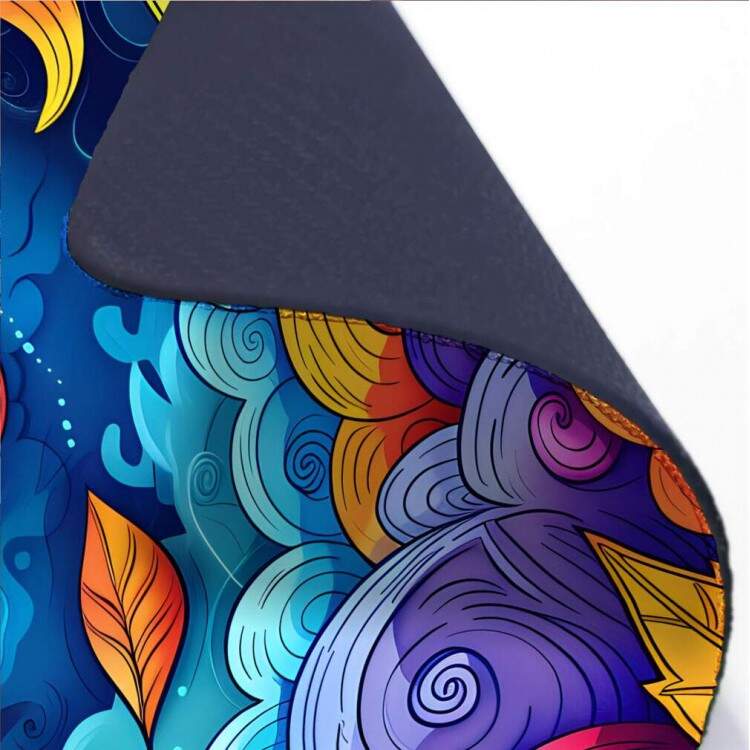 Mouse Pad 70x30cm Floral Abstrato com Cores Intensas
