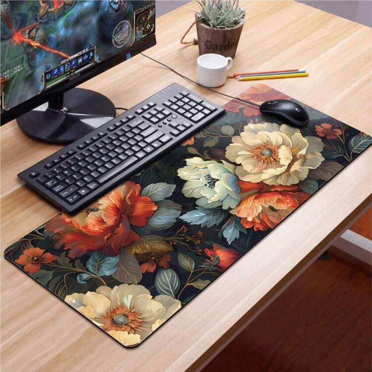Mouse Pad 70x30cm Floral Penias Coloridas