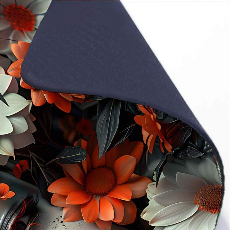 Mouse Pad 70x30cm Floral Abstrato Rosto de Mulher