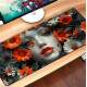Mouse Pad 70x30cm Floral Abstrato Rosto de Mulher