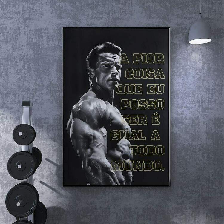 Quadro Decorativo para Academia Frase Arnould Fisiculturista