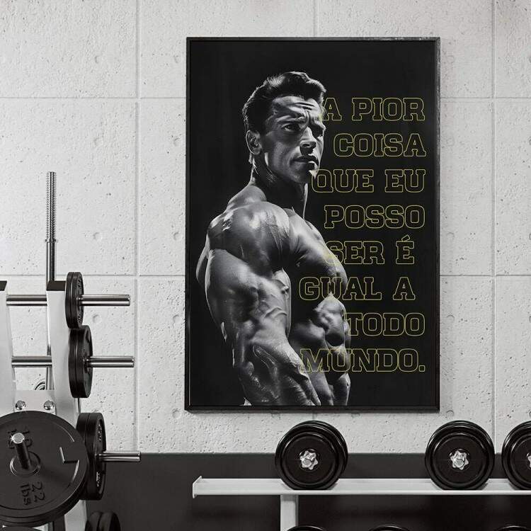Quadro Decorativo para Academia Frase Arnould Fisiculturista