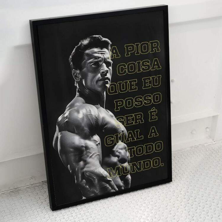 Quadro Decorativo para Academia Frase Arnould Fisiculturista
