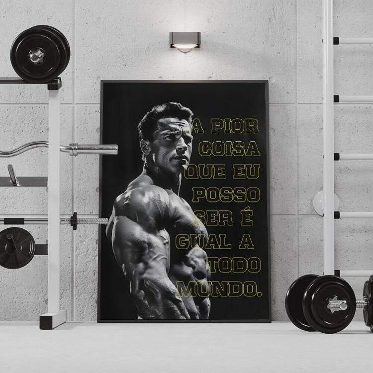 Quadro Decorativo para Academia Frase Arnould Fisiculturista