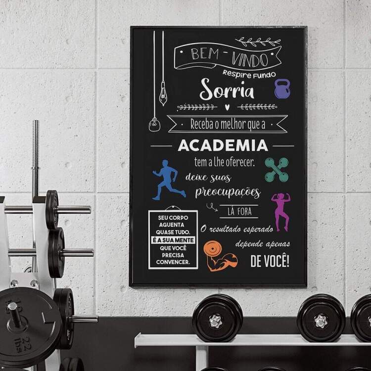 Quadro Decorativo para Academia Frase Arnould Fisiculturista