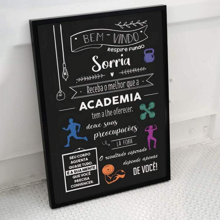 Quadro Decorativo para Academia Frase Arnould Fisiculturista