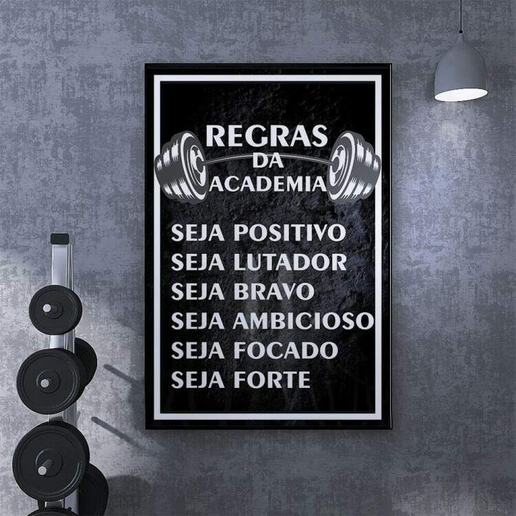 Quadro Decorativo Regras da Academia