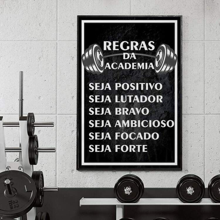 Quadro Decorativo Regras da Academia