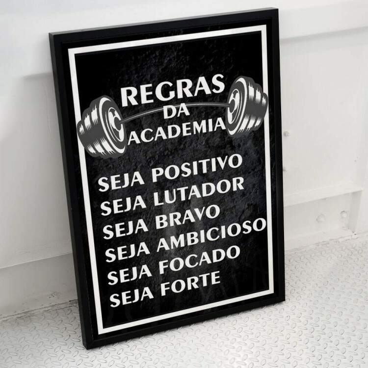 Quadro Decorativo Regras da Academia