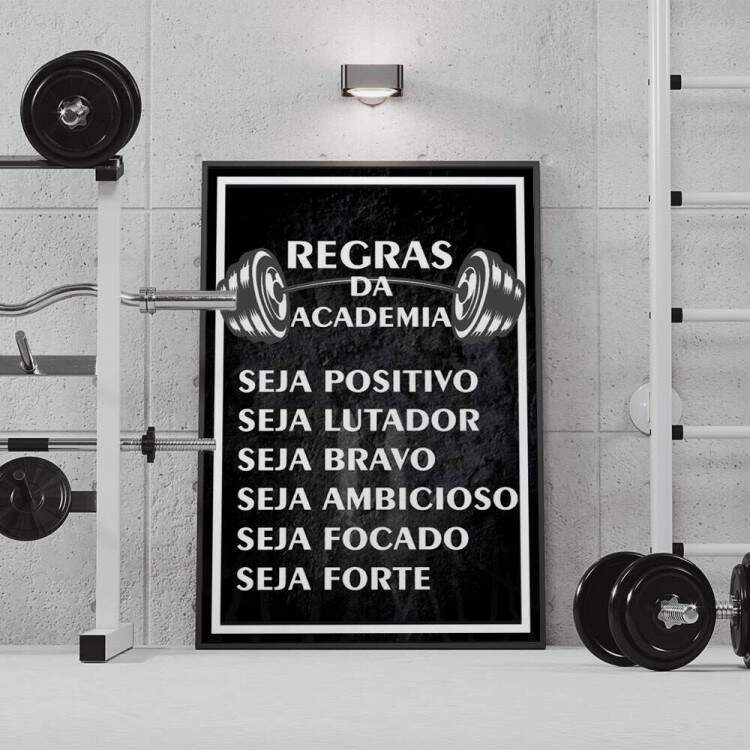 Quadro Decorativo Regras da Academia