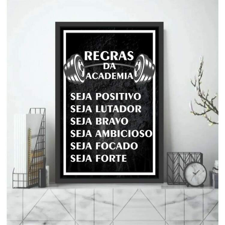 Placa Decorativa para Academia Regras da Academia
