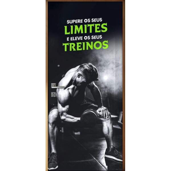 Adesivo de Porta Para Academia Supere Seus Limites