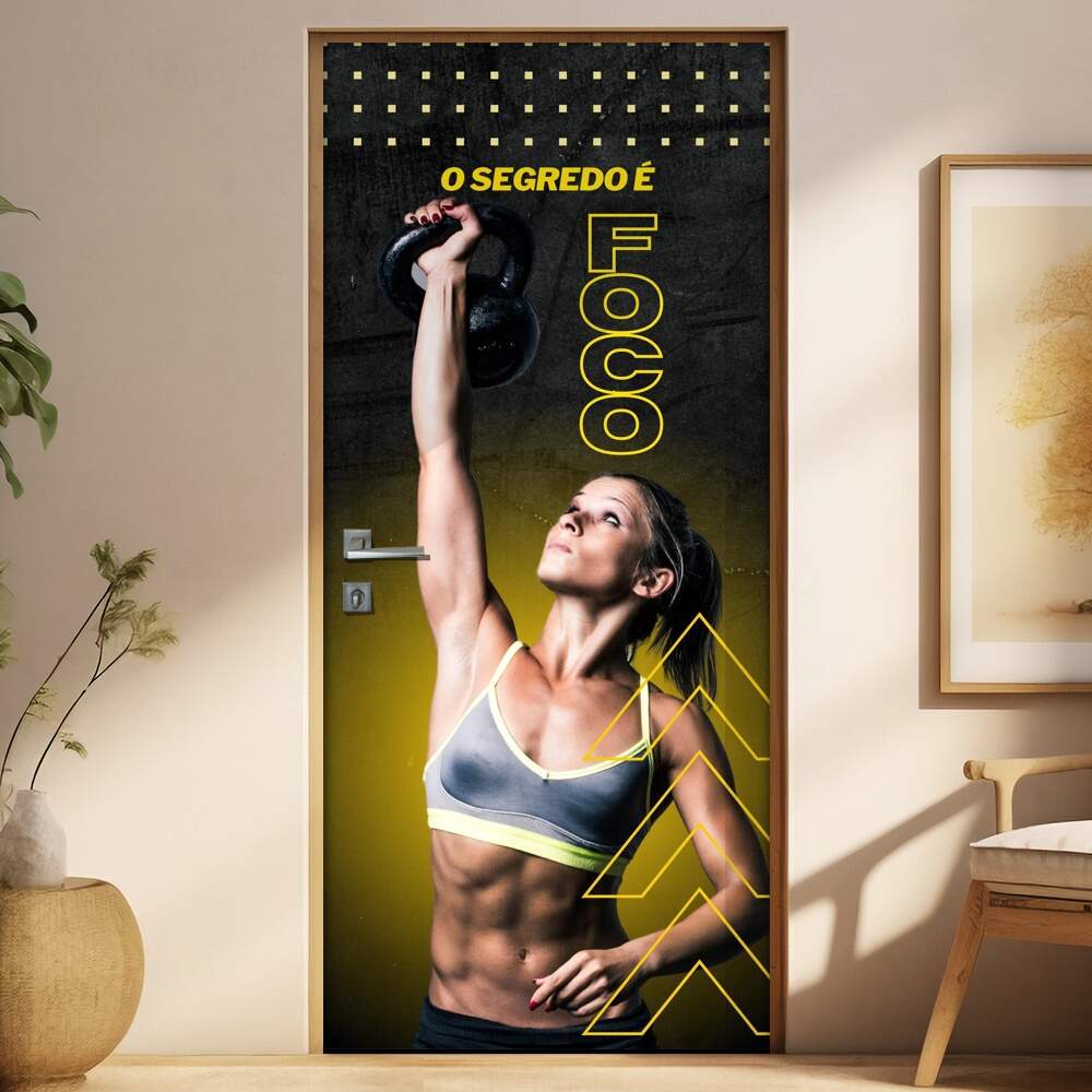 Adesivo de Porta Para Academia O Segredo  Foco