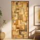 Adesivo de Porta Madeira Abstrato Geom�trica