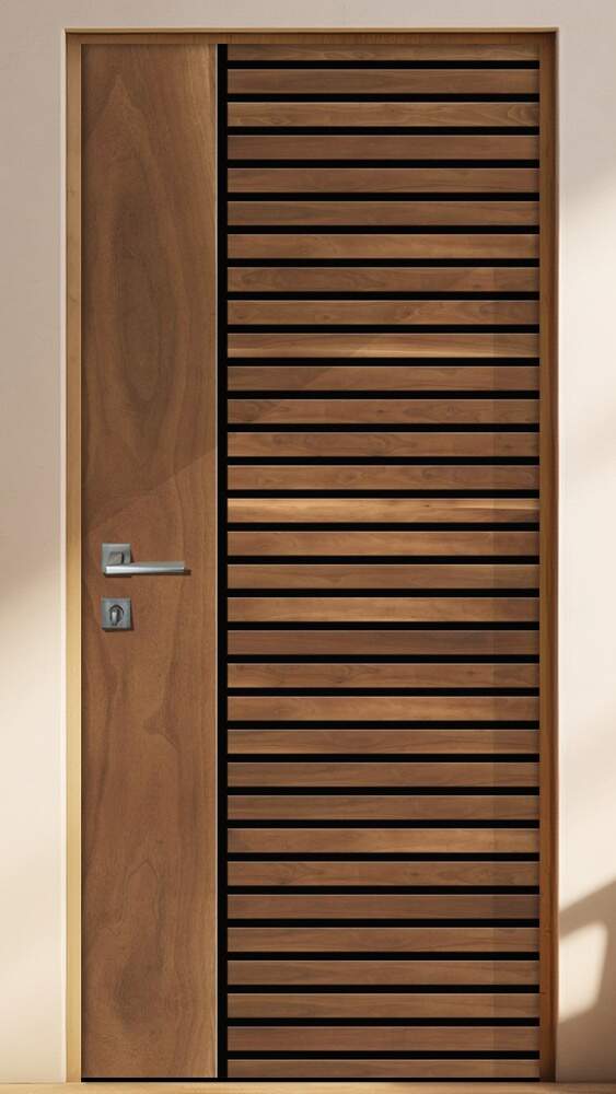 Adesivo de Porta Madeira com Detalhe Ripado