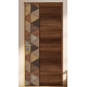 Adesivo de Porta Madeira com Tri�ngulos Geom�tricos Tons Amadeirados