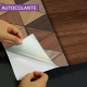 Adesivo de Porta Madeira com Tri�ngulos Geom�tricos Tons Amadeirados
