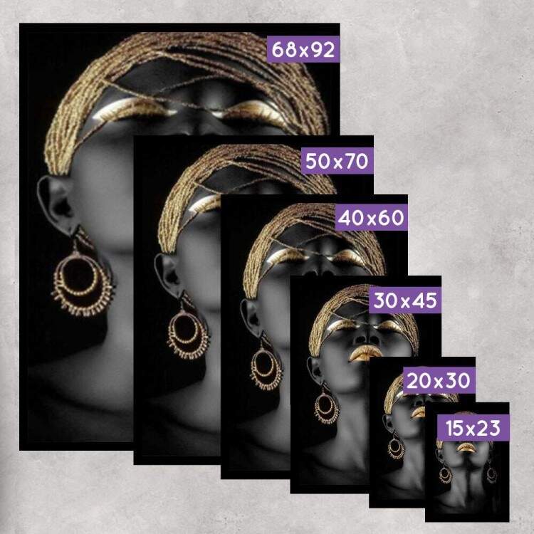 Kit 3 Quadros Decorativos Abstrato Mulher com Detalhes Dourados