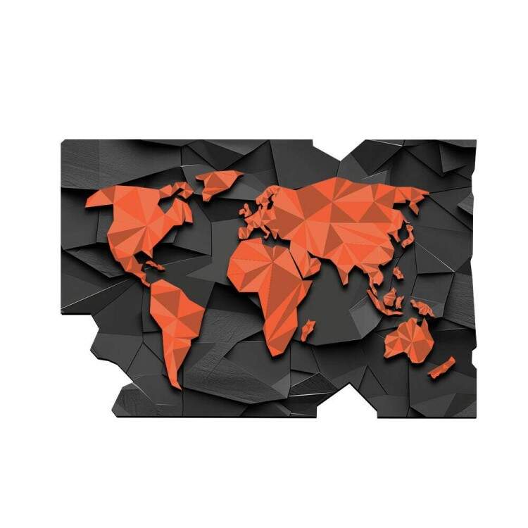 Quadro Decorativo Vazado Mapa-Mndi