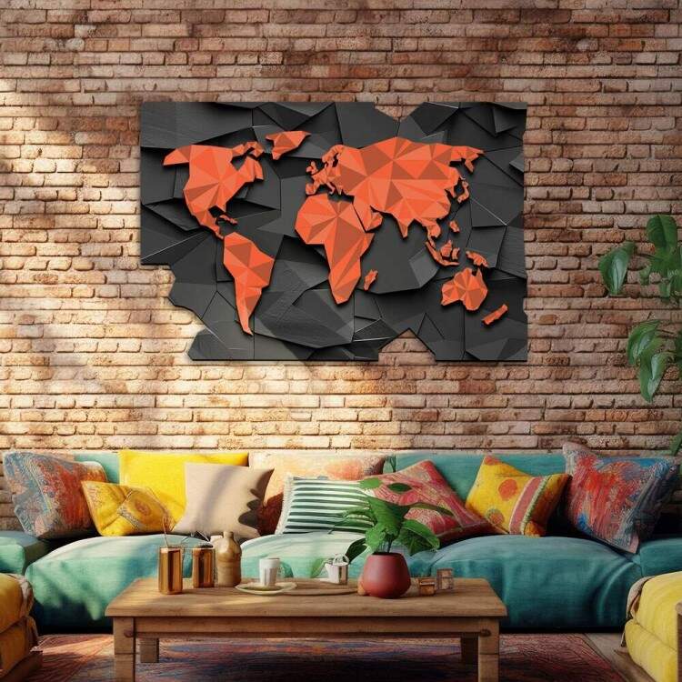 Quadro Decorativo Vazado Mapa-Mndi