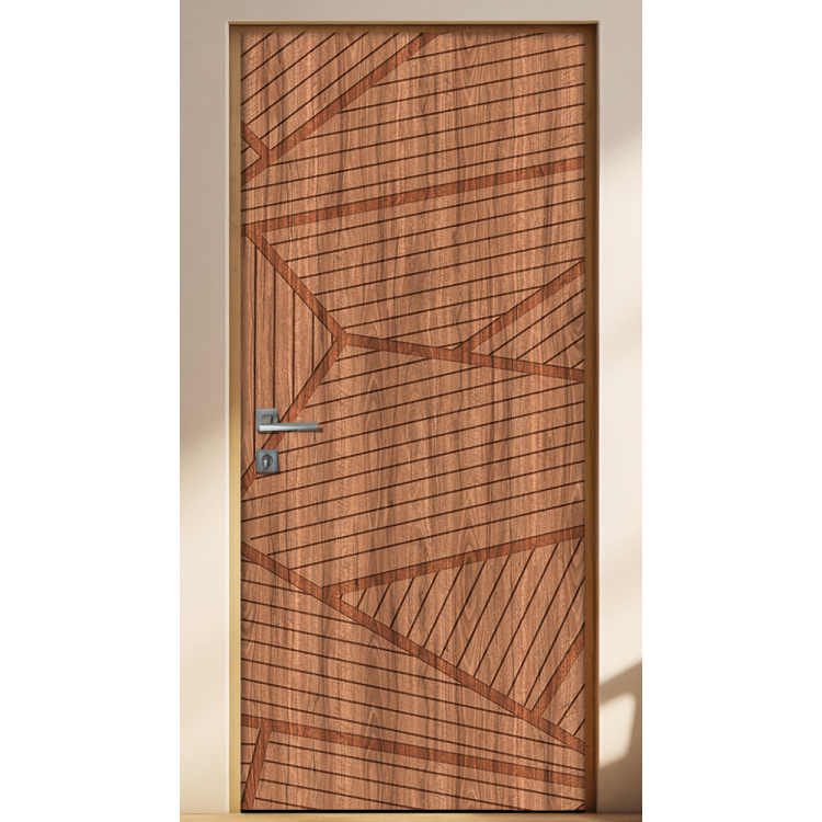 Adesivo de Porta Madeira com Detalhes Listrados