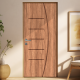 Adesivo de Porta Madeira com Detalhes de Linhas