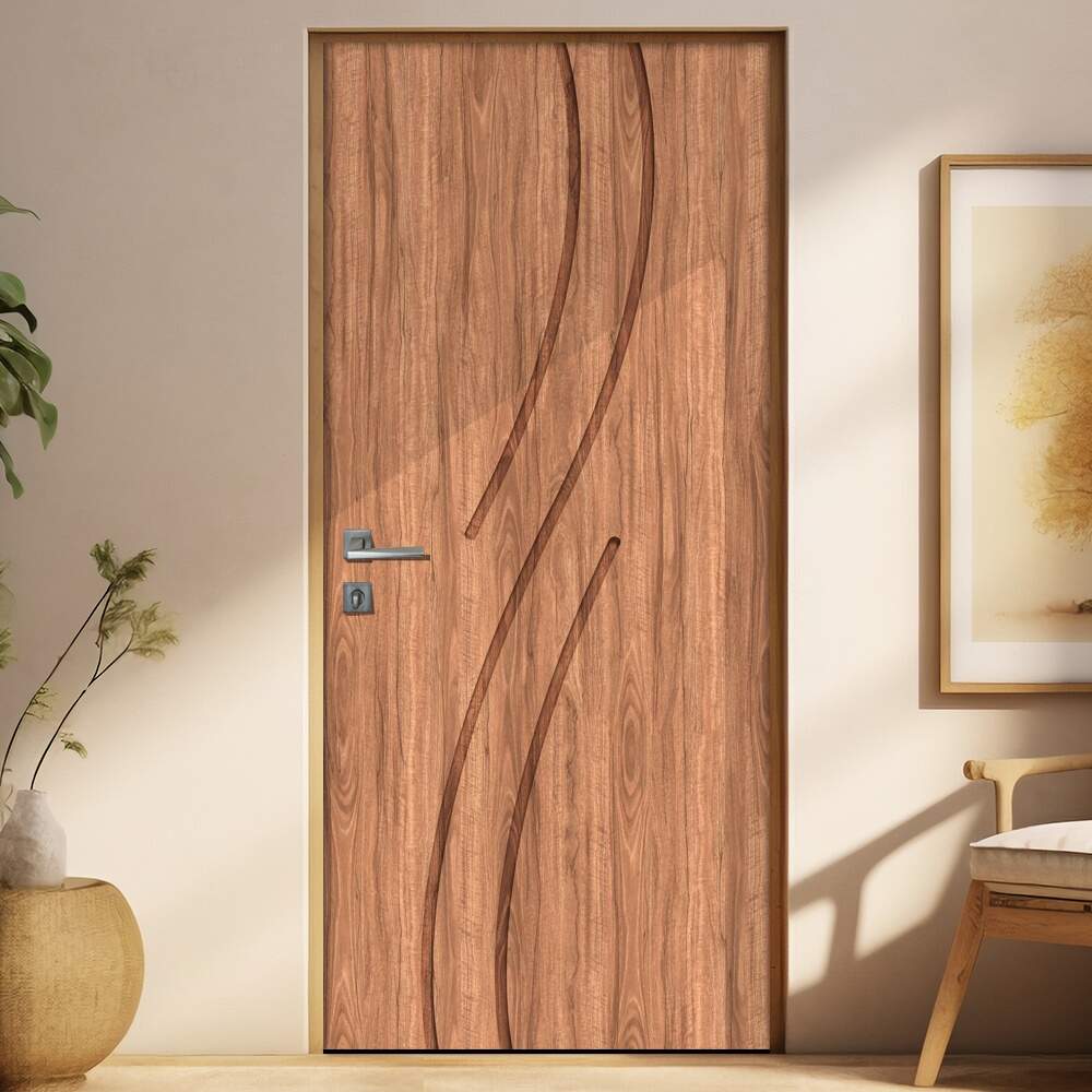 Adesivo de Porta Madeira Minimalista