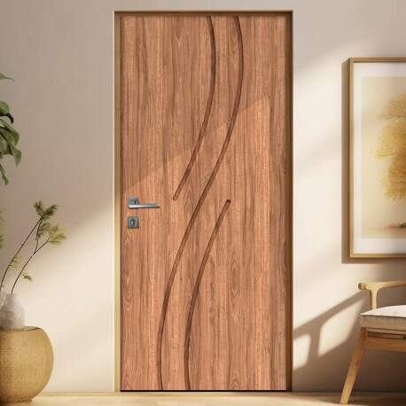 Adesivo de Porta Madeira Minimalista