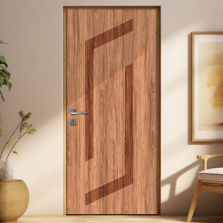 Adesivo de Porta Estilo Madeira com Detalhes