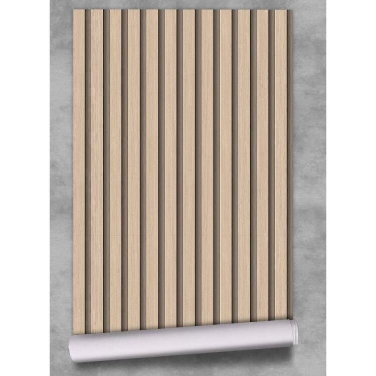 Papel de Parede Estilo Madeira Ripada Minimalista