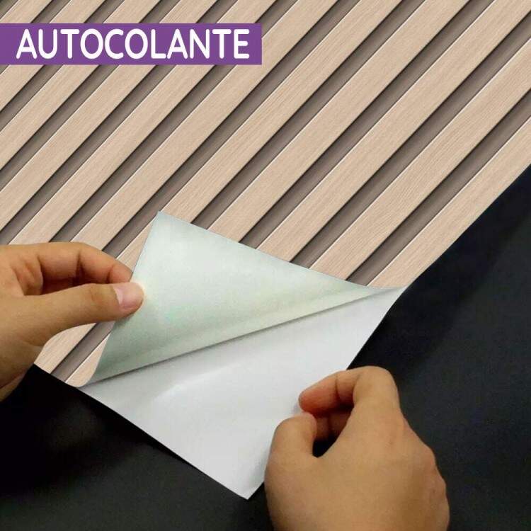 Papel de Parede Estilo Madeira Ripada Minimalista