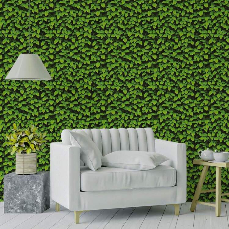 Papel de Parede Efeito Folhas de Jardim