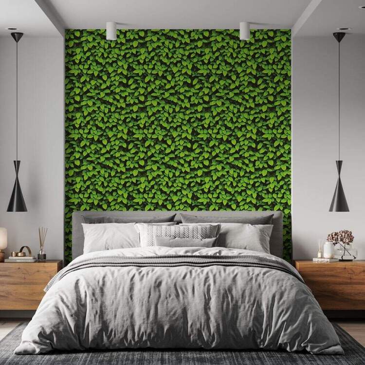 Papel de Parede Efeito Folhas de Jardim