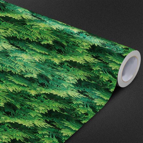 Papel de Parede Efeito Folhas Parede Verde