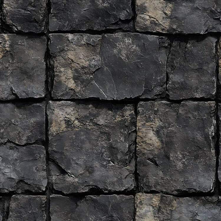 Papel de Parede Blocos de Pedras Escuras com Efeito de Textura