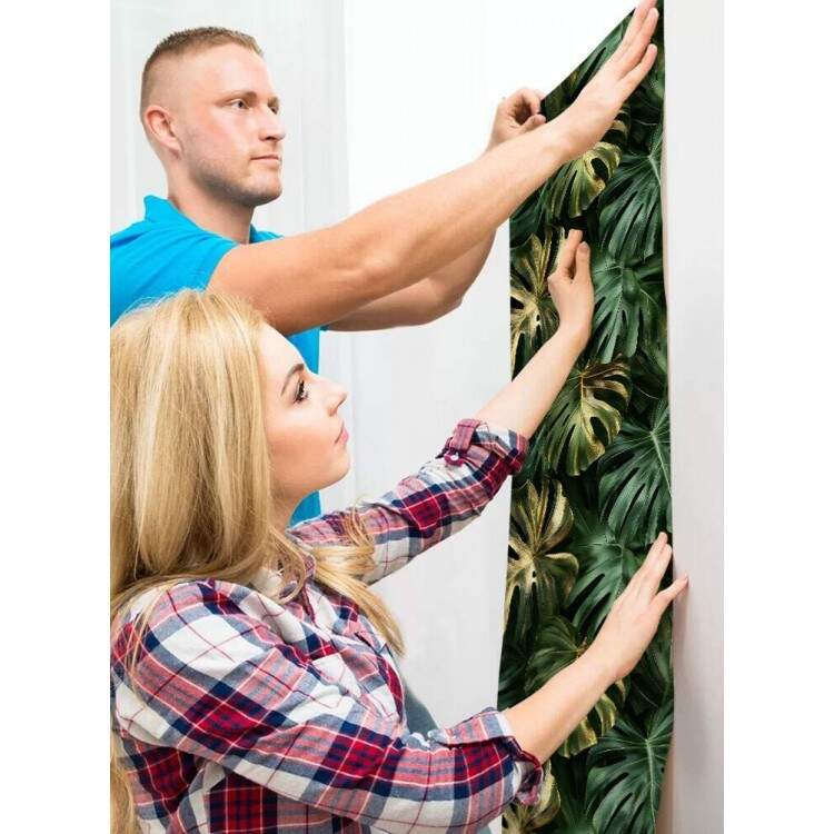 Papel de Parede Floral Folhas Monstera com Tons de Marrom