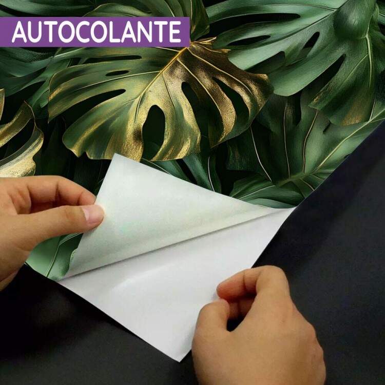 Papel de Parede Floral Folhas Monstera com Tons de Marrom