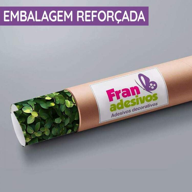 Papel de Parede Floral Folhas Delicadas em Tom Verde Escuro
