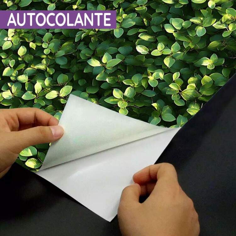 Papel de Parede Floral Folhas Delicadas em Tom Verde Escuro