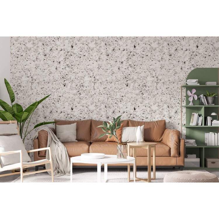 Papel de Parede Estilo Granilite Preto e Branco