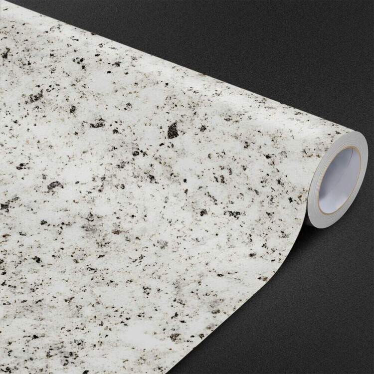 Papel de Parede Estilo Granilite Preto e Branco