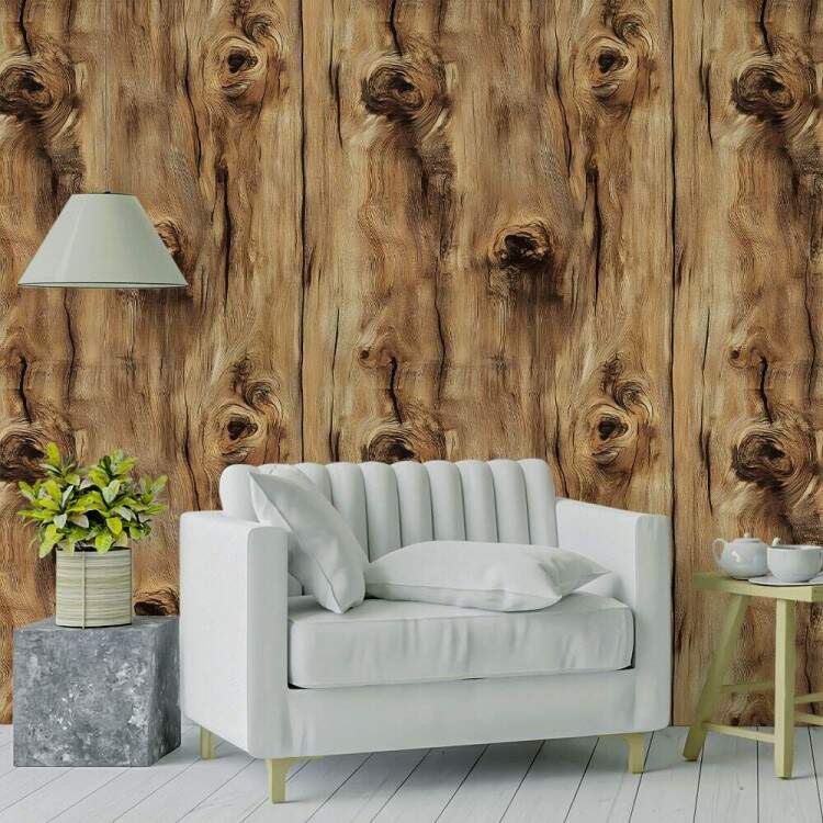 Papel de Parede Madeira Realista com Detalhes