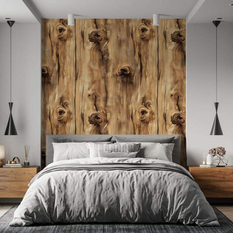 Papel de Parede Madeira Realista com Detalhes